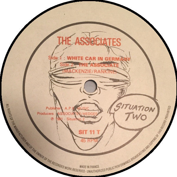 The Associates : White Car In Germany (12", Single, "SI)