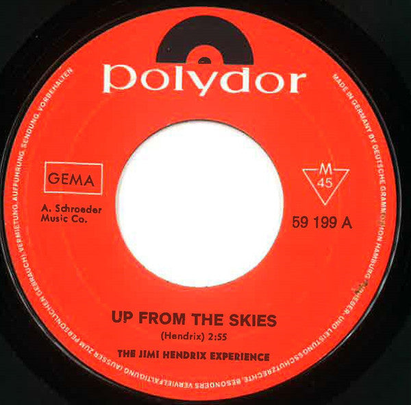 The Jimi Hendrix Experience : Up From The Skies / One Rainy Wish (7", Single)
