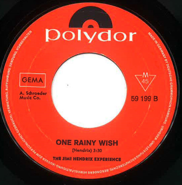 The Jimi Hendrix Experience : Up From The Skies / One Rainy Wish (7", Single)