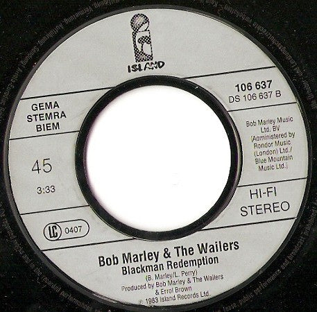 Bob Marley & The Wailers : Waiting In Vain (7", Single)