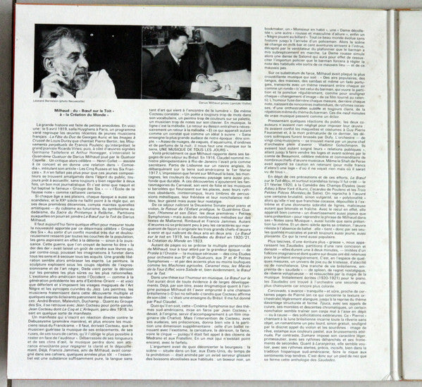 Darius Milhaud · Leonard Bernstein · Orchestre National De France : La Création Du Monde / Le Bœuf Sur Le Toit / Saudades Do Brasil  (Quatre Dances) (LP, Album, Quad, Gat)