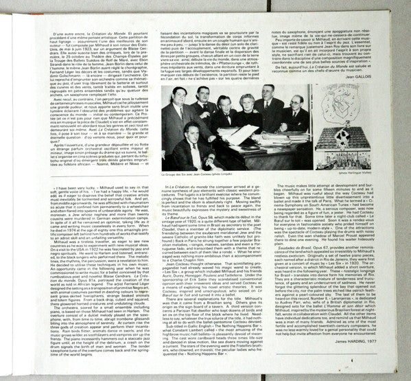 Darius Milhaud · Leonard Bernstein · Orchestre National De France : La Création Du Monde / Le Bœuf Sur Le Toit / Saudades Do Brasil  (Quatre Dances) (LP, Album, Quad, Gat)