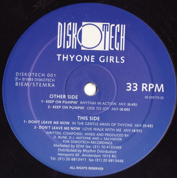 Thyone Girls : Keep On Pumpin' (12")