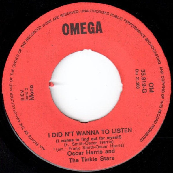 Oscar Harris And The Twinkle Stars : Try A Little Love / I Didn't Wanna Listen (7", Single, Mono, Ora)