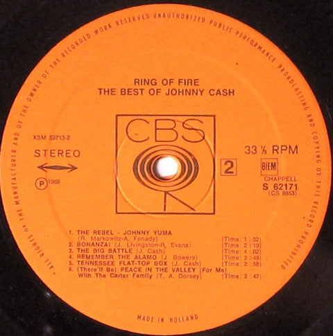 Johnny Cash : Ring Of Fire - The Best Of Johnny Cash (LP, Comp, RE)