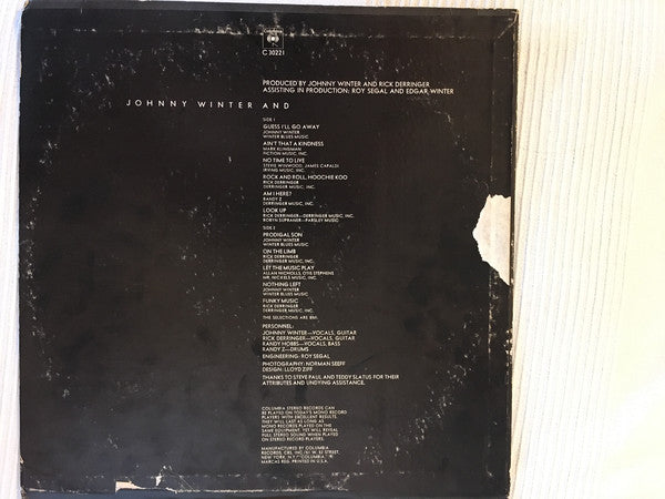 Johnny Winter And : Johnny Winter And (LP, Album, Pit)
