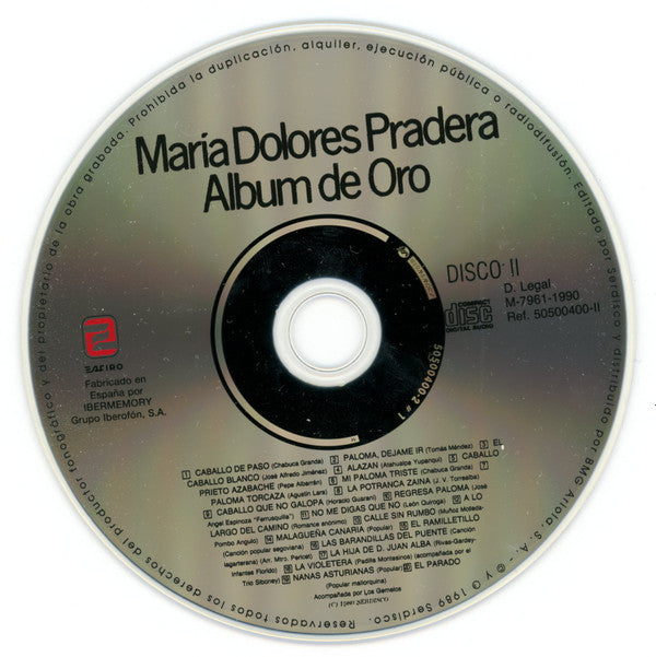 Maria Dolores Pradera : Album de Oro (2xCD, Album, Comp, RE)