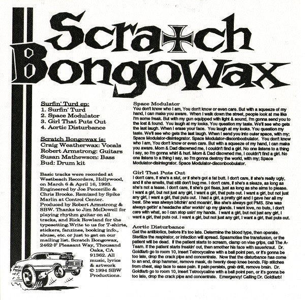 Scratch Bongowax : Surfin' Turd (7", EP)