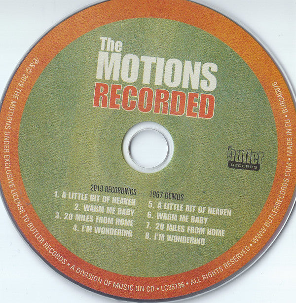 The Motions : Recorded (CD, Album)