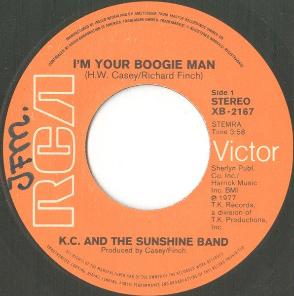 KC & The Sunshine Band : I'm Your Boogie Man (7")
