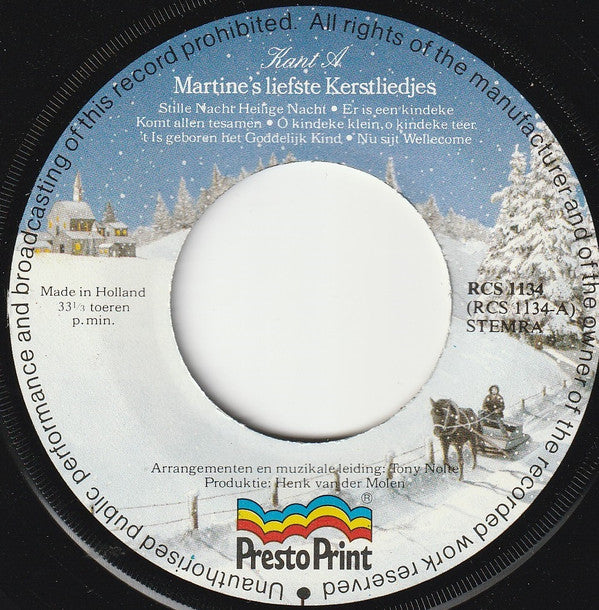 Martine Bijl : Martine's Liefste Kerstliedjes (7")