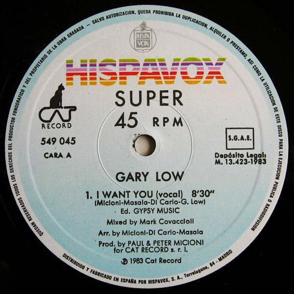 Gary Low : I Want You (12", Maxi)