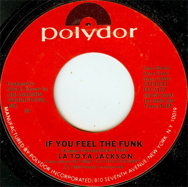 La Toya Jackson : If You Feel The Funk (7", Single, 54 )