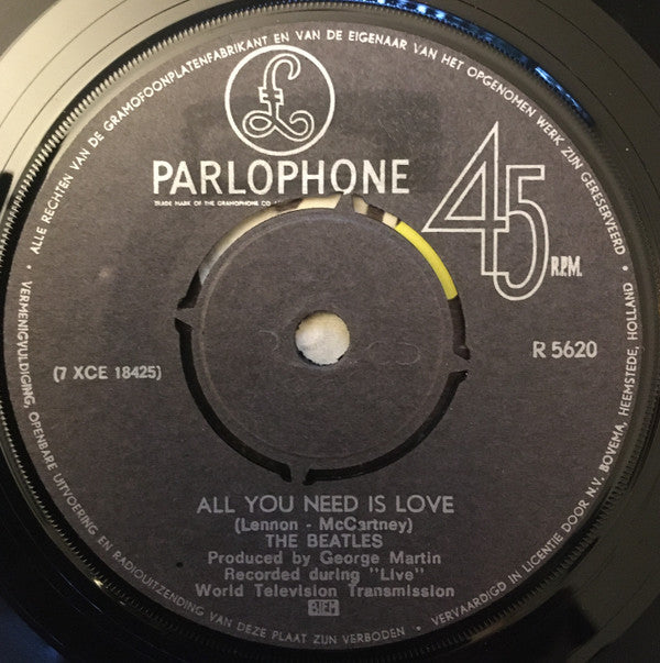 The Beatles : All You Need Is Love (7", Single, Pus)
