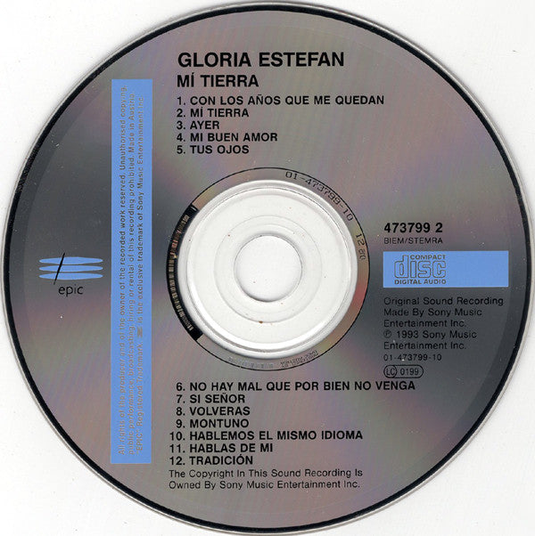 Gloria Estefan : Mi Tierra (CD, Album, RP)