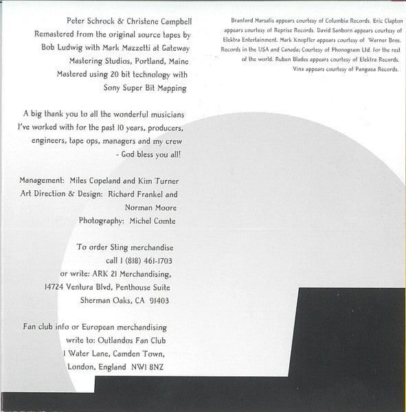 Sting : Fields Of Gold: The Best Of Sting 1984 - 1994 (CD, Comp, RE, RM)
