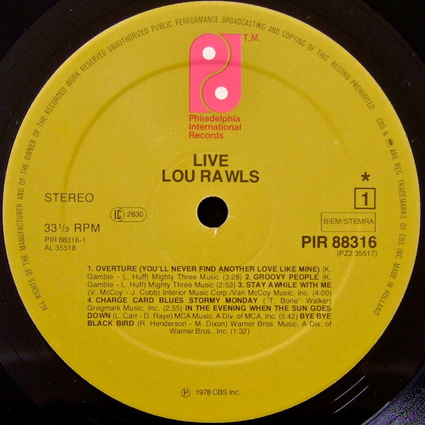 Lou Rawls : Live (2xLP, Album, Gat)
