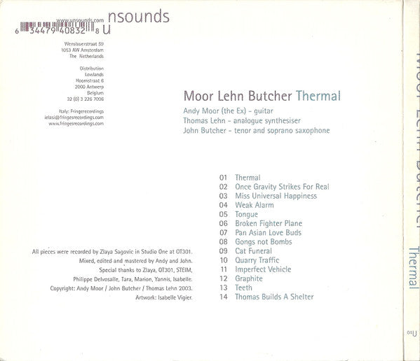 Andy Moor (2), Thomas Lehn, John Butcher : Thermal (CD, Album)