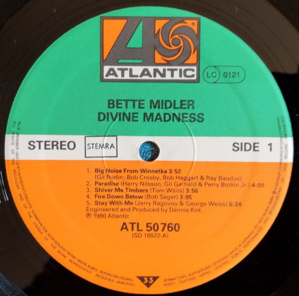 Bette Midler : Divine Madness (LP, Album)