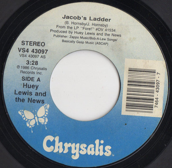 Huey Lewis & The News : Jacob's Ladder (7", Single, Styrene, Car)