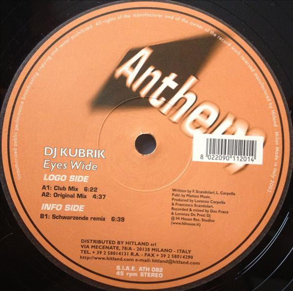 DJ Kubrik : Eyes Wide (12")