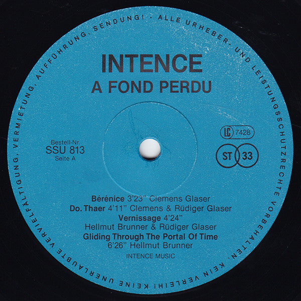 Intence : A Fond Perdu (LP, Album)