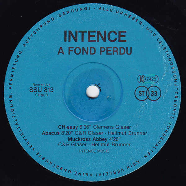 Intence : A Fond Perdu (LP, Album)