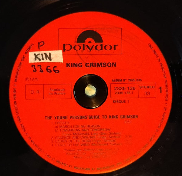 King Crimson : The Young Persons' Guide To King Crimson (2xLP, Album, Comp, RE, Gat)