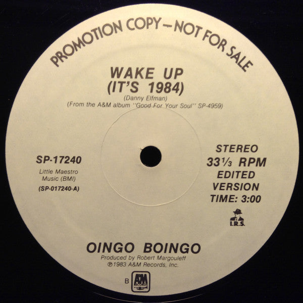 Oingo Boingo : Wake Up (It's 1984) (12", Single, Promo)