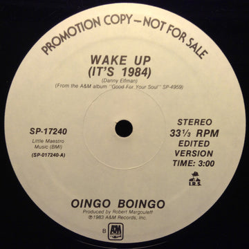 Oingo Boingo : Wake Up (It's 1984) (12", Single, Promo)