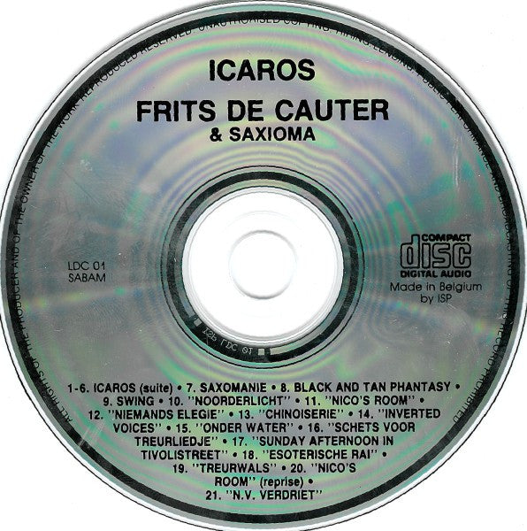 Frits De Cauter & Saxioma : Icaros (CD, Comp)