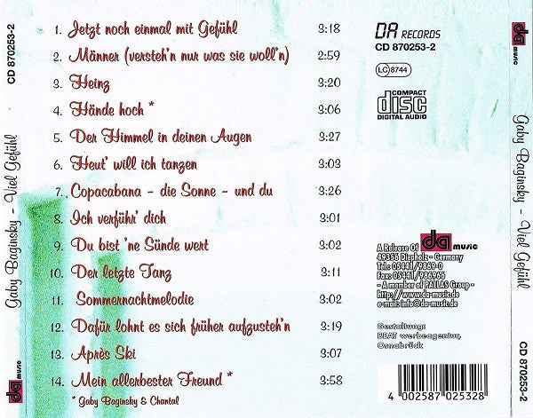 Gaby Baginsky : Viel Gefühl (CD, Album)