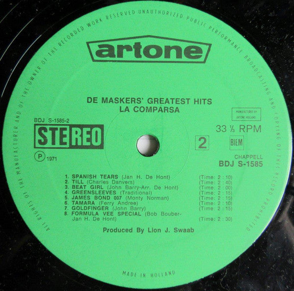 De Maskers : De Maskers' Greatest Hits - La Comparsa (LP, Comp)