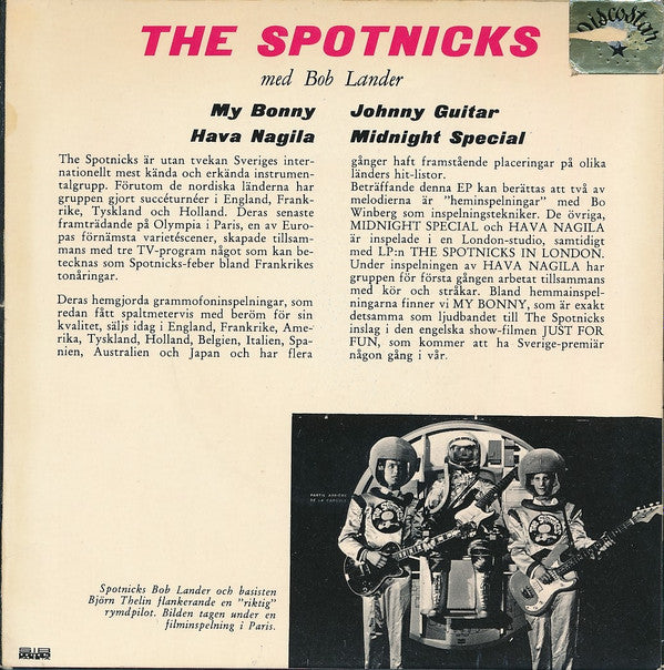 The Spotnicks : My Bonny / Hava Nagila / Johnny Guitar / Midnight Special  (7", EP)