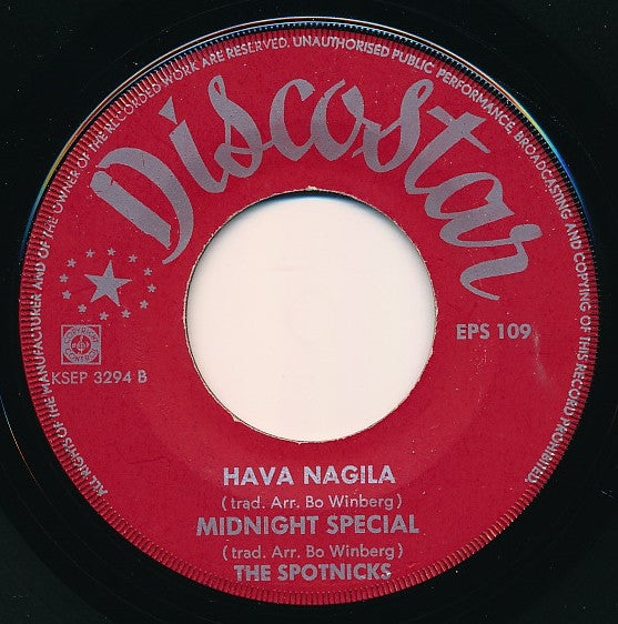 The Spotnicks : My Bonny / Hava Nagila / Johnny Guitar / Midnight Special  (7", EP)