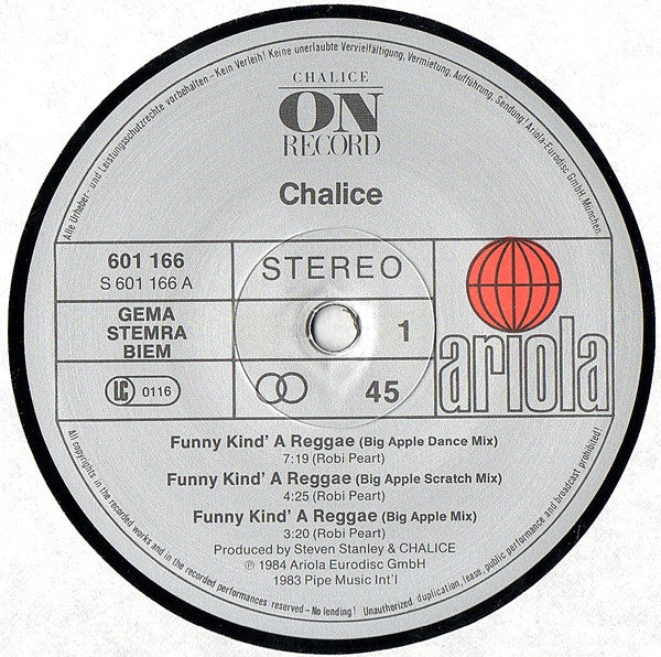 Chalice (3) : Funny Kind' A Reggae (12", Maxi)