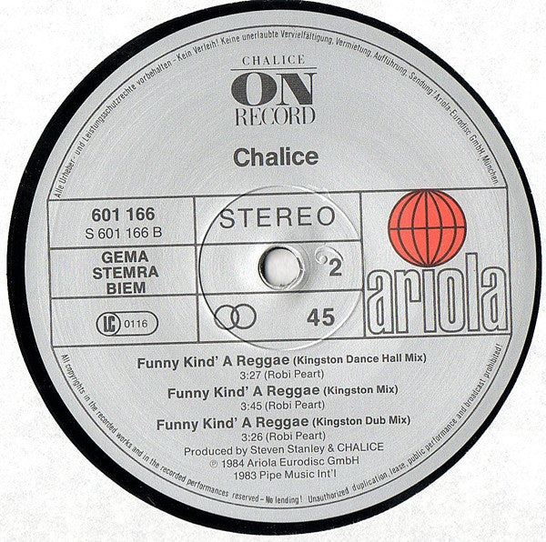 Chalice (3) : Funny Kind' A Reggae (12", Maxi)