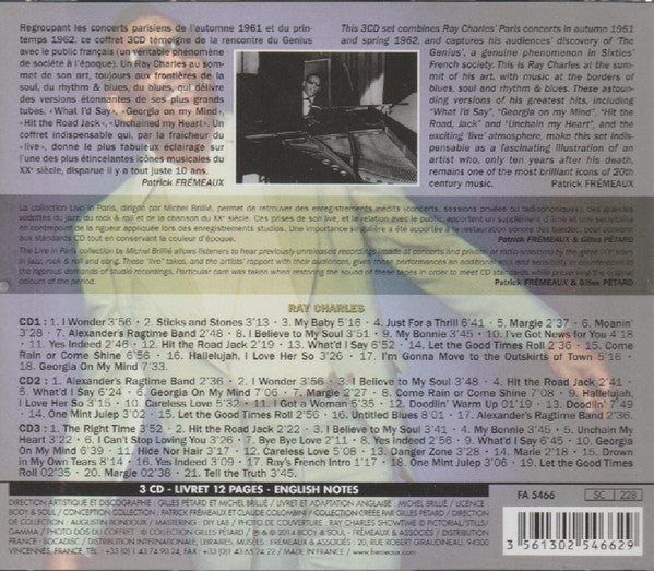Ray Charles : Live in Paris, 20-21 Octobre 1961 / 17-18-20-21 Mai 1962 (3xCD)