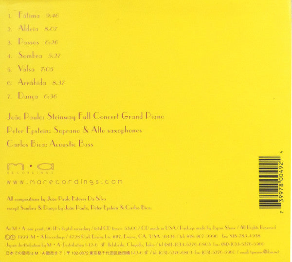 João Paulo, Carlos Bica, Peter Epstein : Almas (CD, Album, Gat)