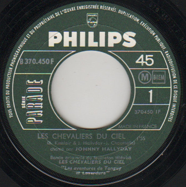 Johnny Hallyday / Armand Migiani Et Son Orchestre : Les Chevaliers Du Ciel / Jet - Jerk (7", Mono, Pap)