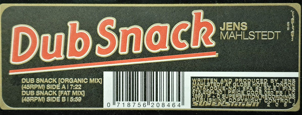 Jens Mahlstedt : Dub Snack (12")