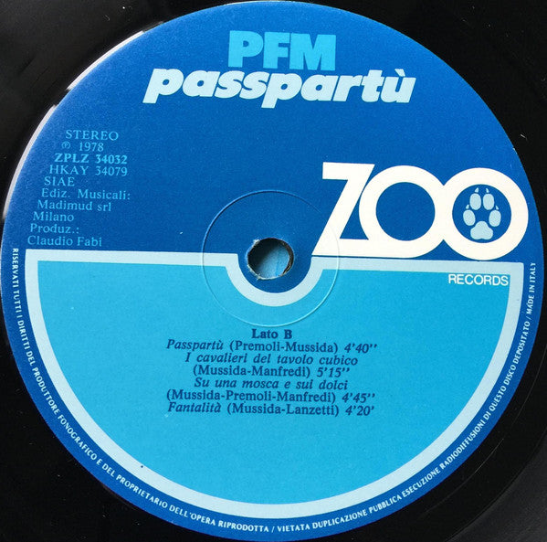 Premiata Forneria Marconi : Passpartù (LP, Album)