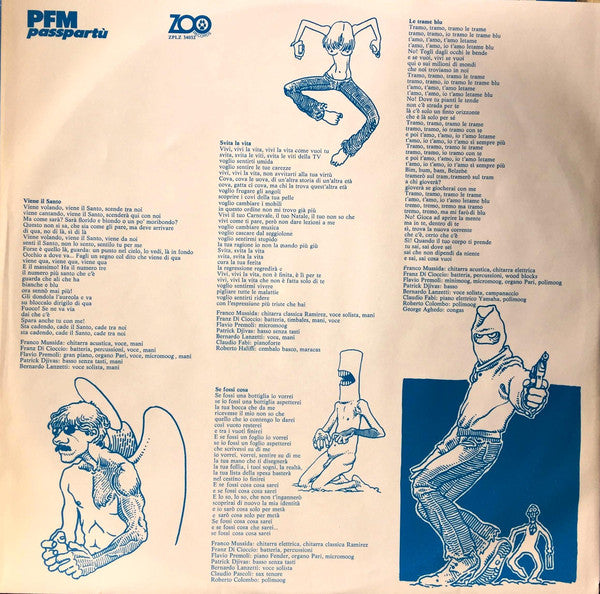 Premiata Forneria Marconi : Passpartù (LP, Album)