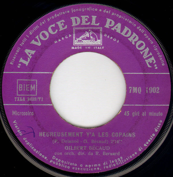 Gilbert Bécaud : Nathalie / Heureusement Y'A Les Copains (7")
