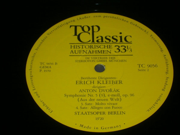 Erich Kleiber, Antonín Dvořák : Erich Kleiber - Staatsoper Berlin - Dirigiert Anton Dvorak: Symphonie Nr. 5 E-moll Op. 95 "Aus Der Neuen Welt" (LP, Album, Mono, RM)