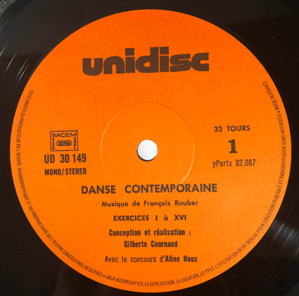 François Rauber : Danse Contemporaine - Musique Pour Exercices Et Improvisations (LP, RE)