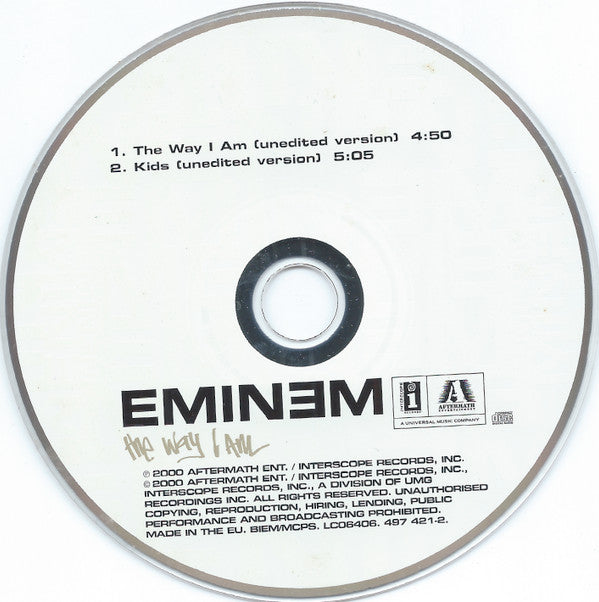 Eminem : The Way I Am (CD, Single, Car)