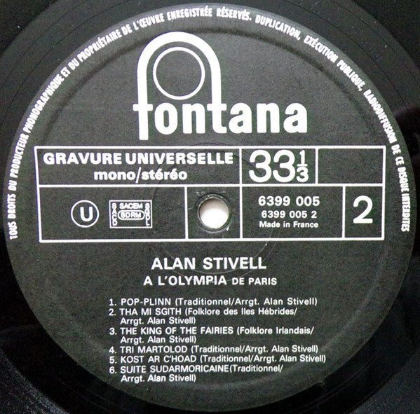 Alan Stivell : À L'Olympia (LP, Album, Mono)