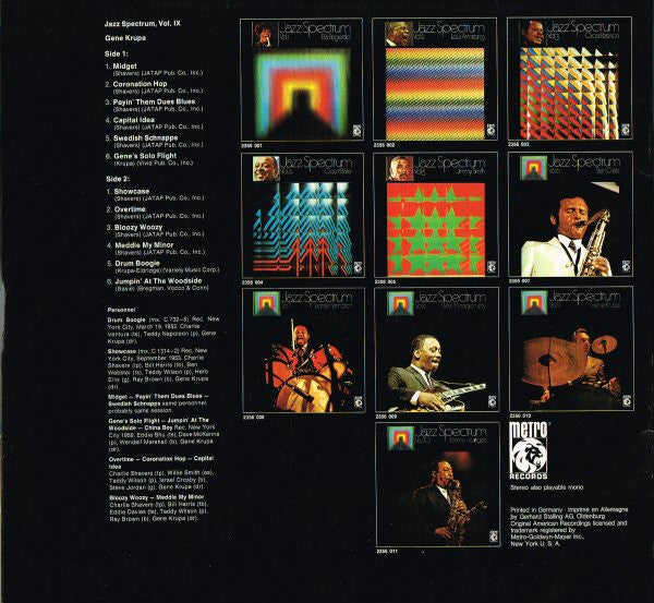 Gene Krupa : Jazz Spectrum Vol. 9 (LP, Comp, RP)
