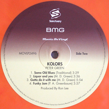 Peter Green (2) : Kolors (LP, Album, Ltd, Num, RE, Sun)